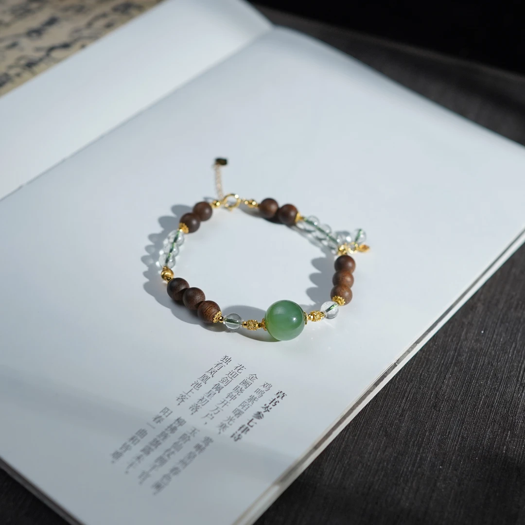 【涟漪】和田玉*手链*18k金镶嵌(备注手围）