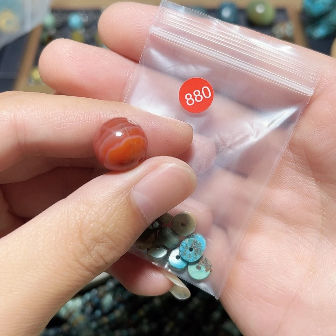 柠***静未镶嵌圆珠桶珠老型手串！！玛瑙/玉髓