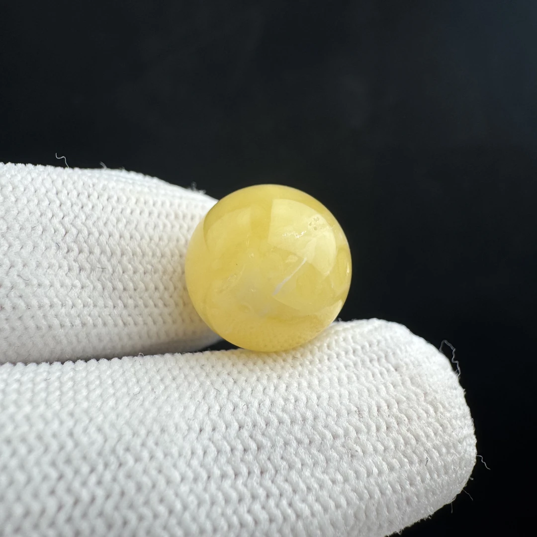 D4302天然蜜蜡 瑕疵特价圆珠13.6mm支持复检假一罚十