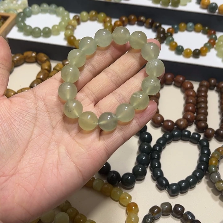 蛇纹石玉未镶嵌手链卡14