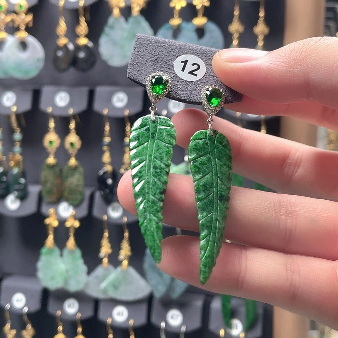 翡翠未镶嵌耳饰翡翠