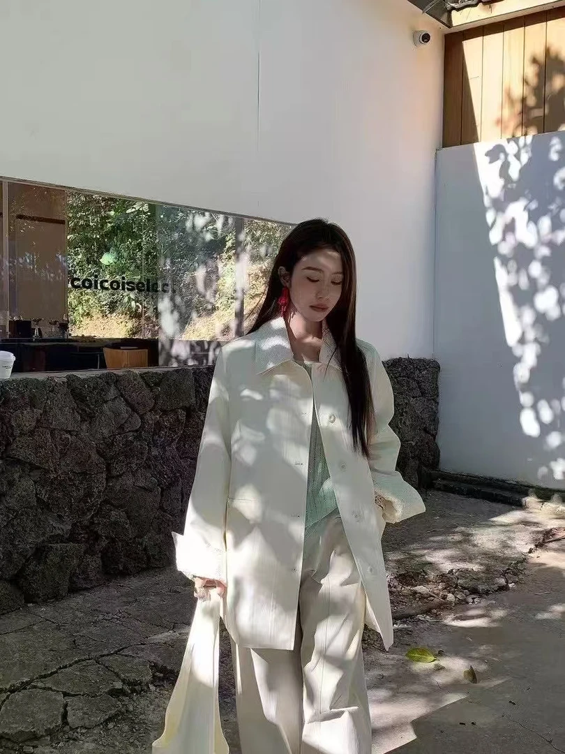 丸子呀呀中长款风衣