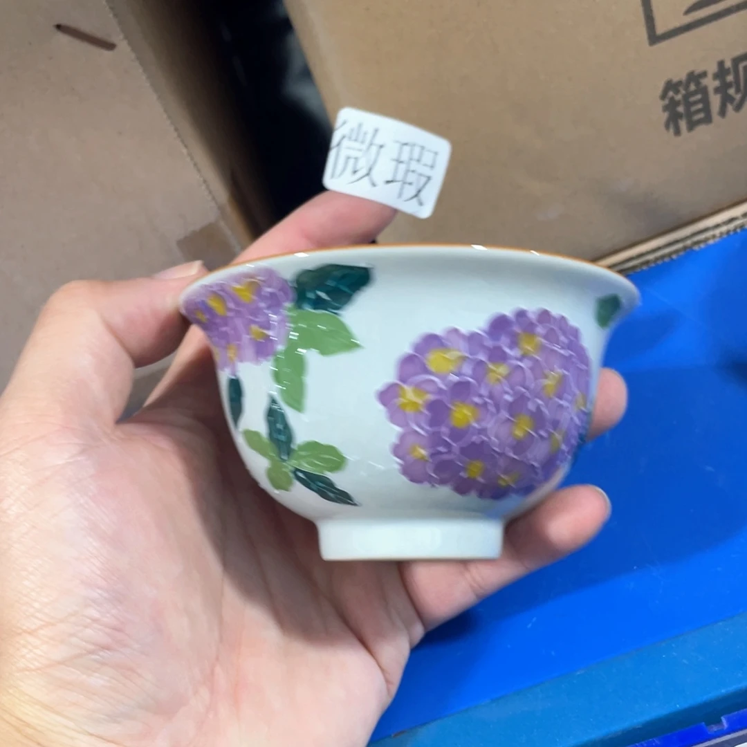 釉下手绘茶具微瑕