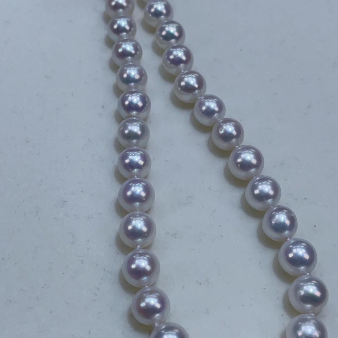 淡水珍珠颈饰银S925镶嵌7-8圆度好极光