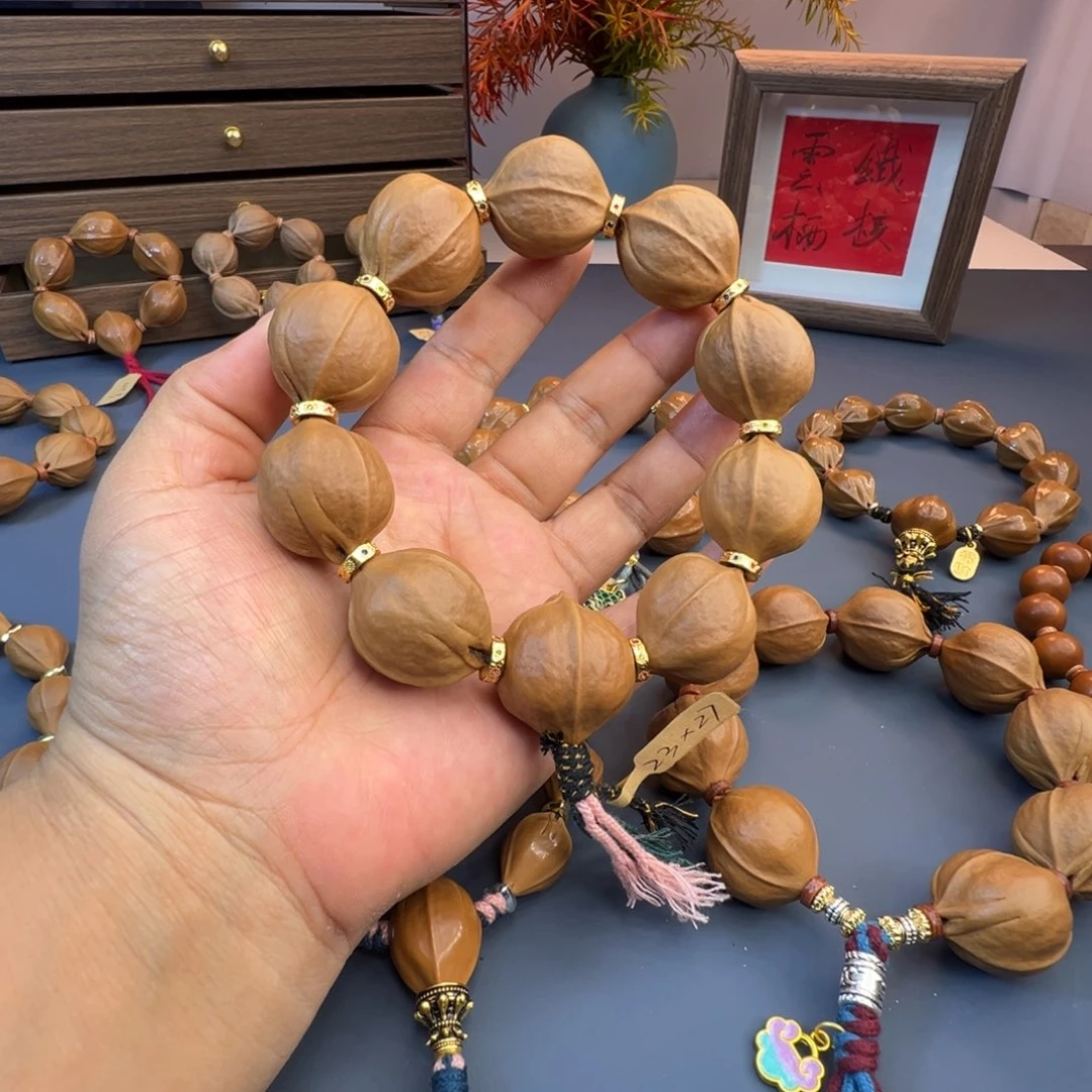 大***牛橄榄核手串梅林铁核 23×27 去霜鲨鱼背