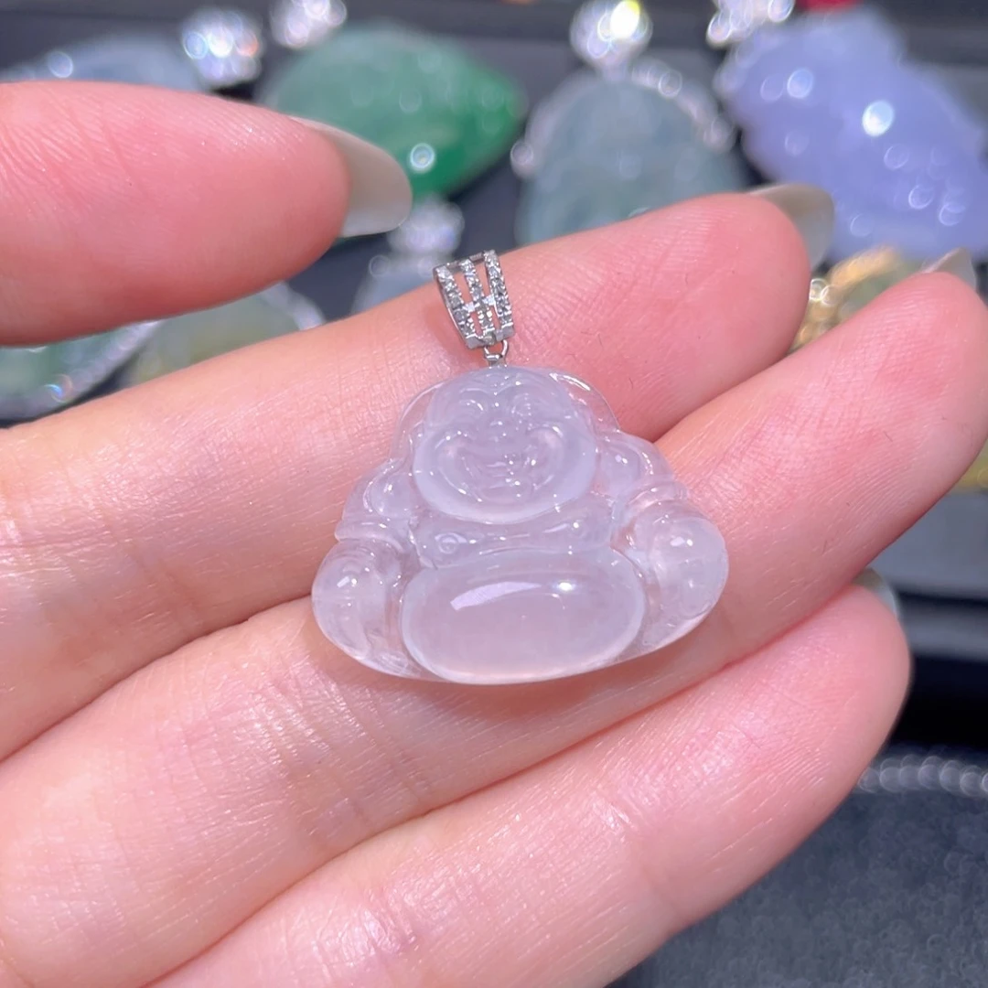 颈饰18K金镶嵌翡翠翡翠