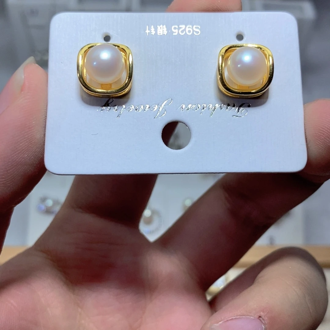耳饰淡水珍珠银S925镶嵌