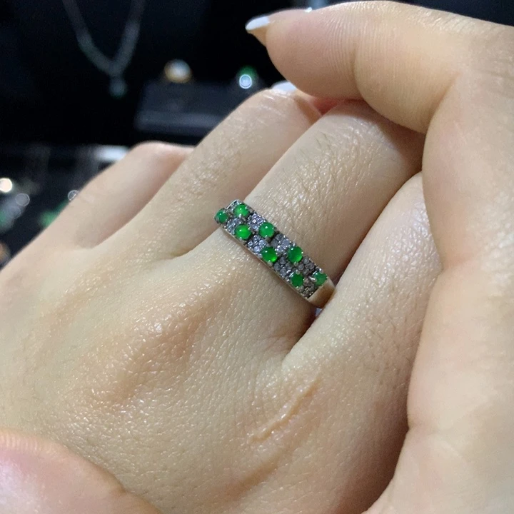 翡翠银S925镶嵌戒指