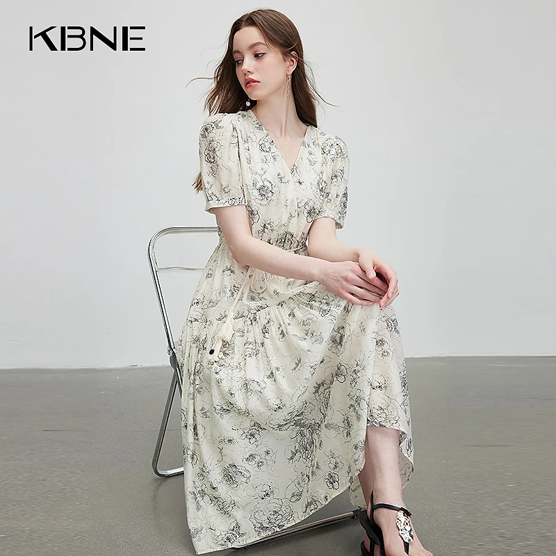 【重百优选】KBNE连衣裙2025新款爆款夏季法式收腰新中式连衣裙