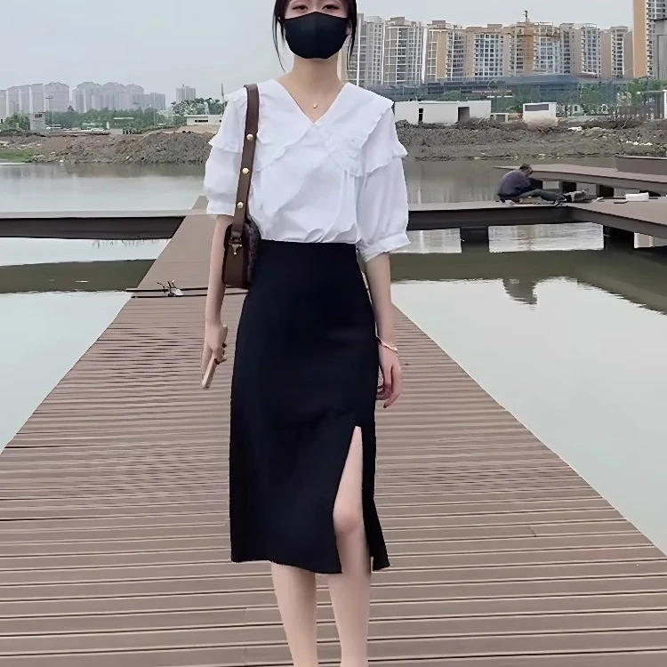 高级感御姐风半身裙女春装2025新款高腰气质侧开叉a字裙西装裙子