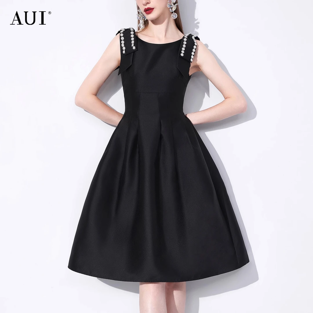 【AUI】AUI黑色御姐气质高级感腰修身A字裙LD-23W012583