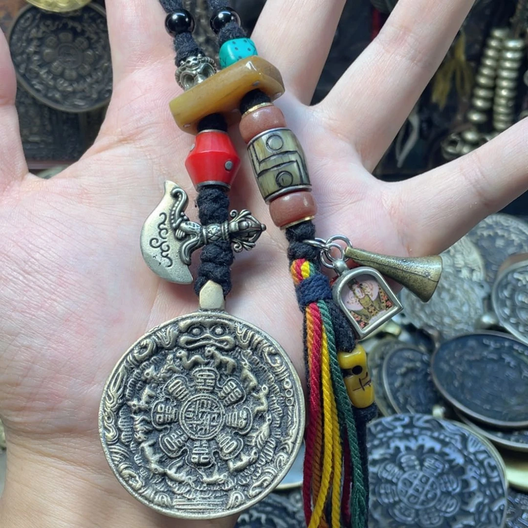 精品天铁手工雕刻九宫八卦牌蛙嘴一套