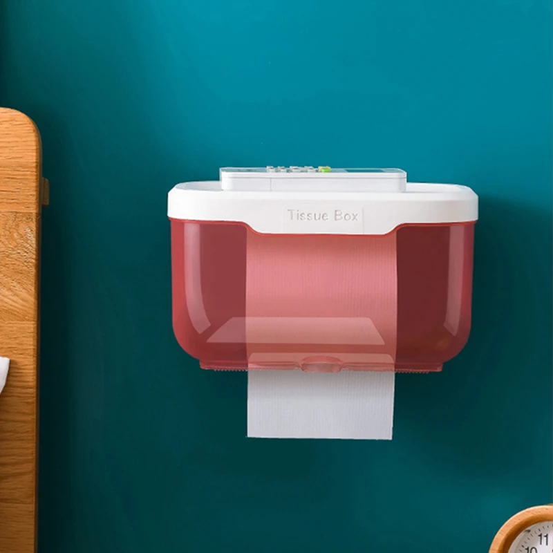 家用客厅抽纸卷纸盒创意壁挂式纸巾收纳盒卧室宿舍免打孔纸巾盒