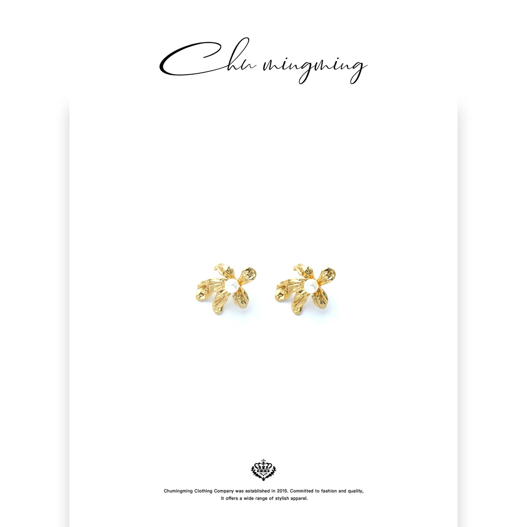 铜合金耳饰 【CHU/2025SSNEW】原创设计 花朵拼色耳环SPHY2505