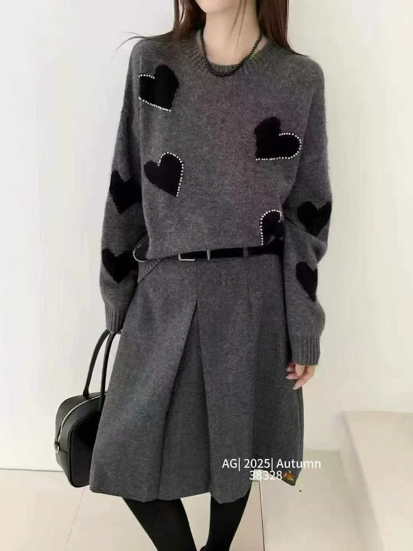 38328冬季圆领毛衣针织衫休闲百搭上衣