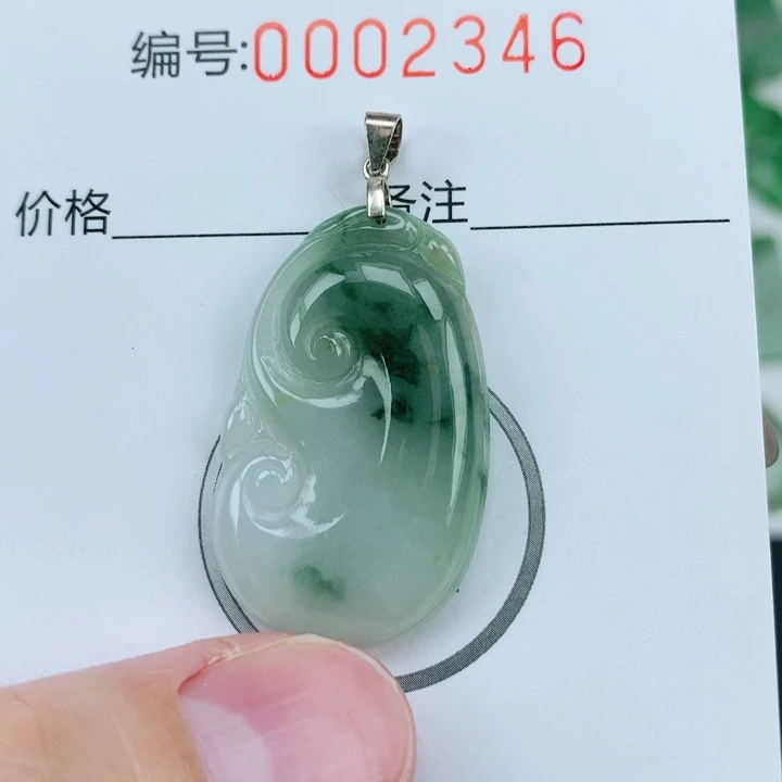 颈饰银S925镶嵌翡翠