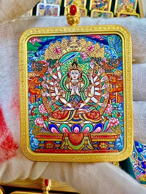 热贡彩唐准提佛母5-4cm