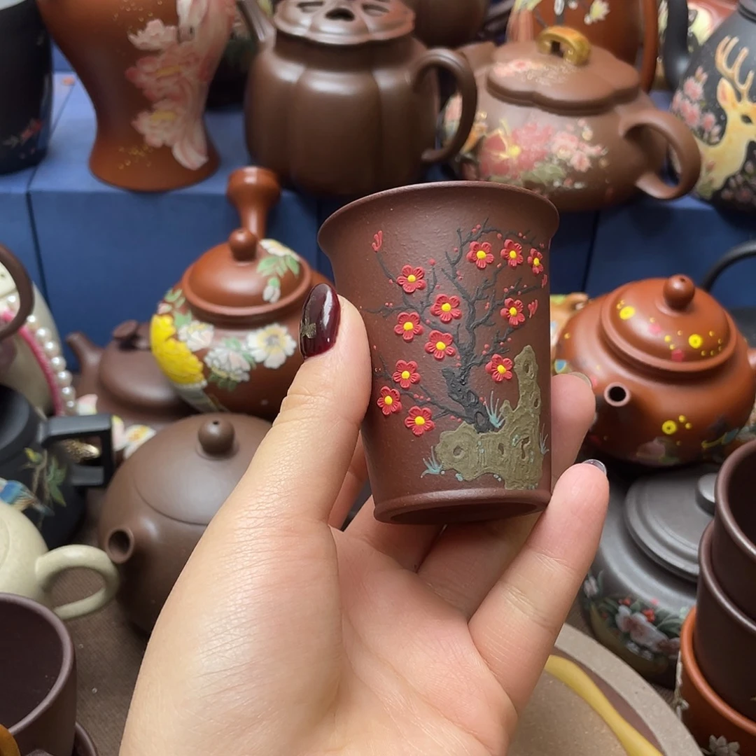 红泥茶杯紫砂主人杯100cc