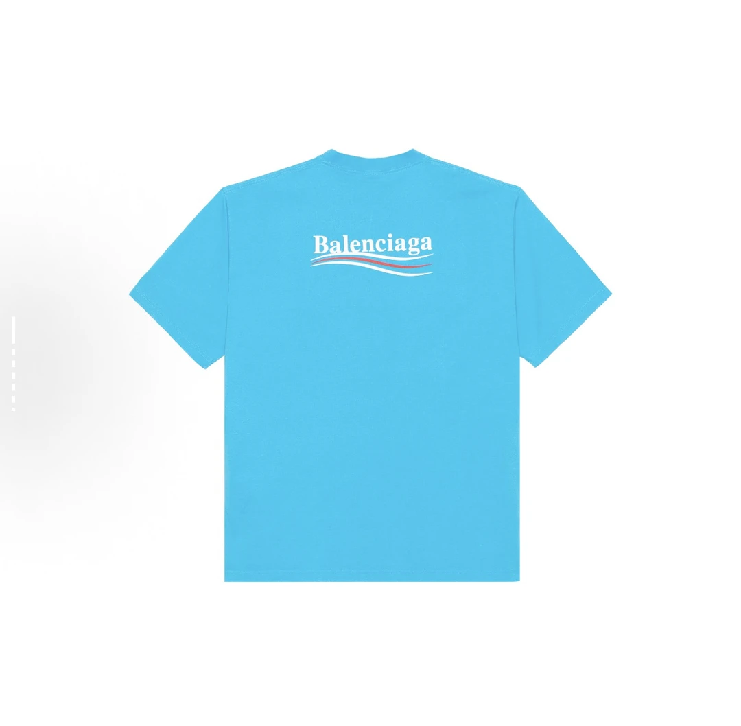 未使用 Balenciaga/巴黎世家 （夏嘉欢专属）蓝色可乐印花短袖情侣