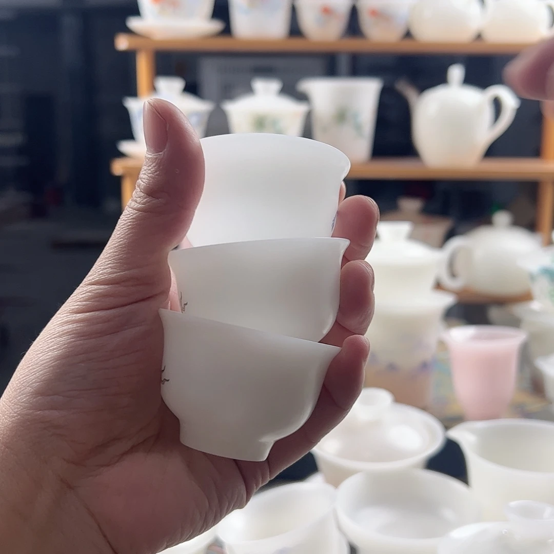 大***d素烧璞玉铃铛杯45ml3个-紫色万里山河