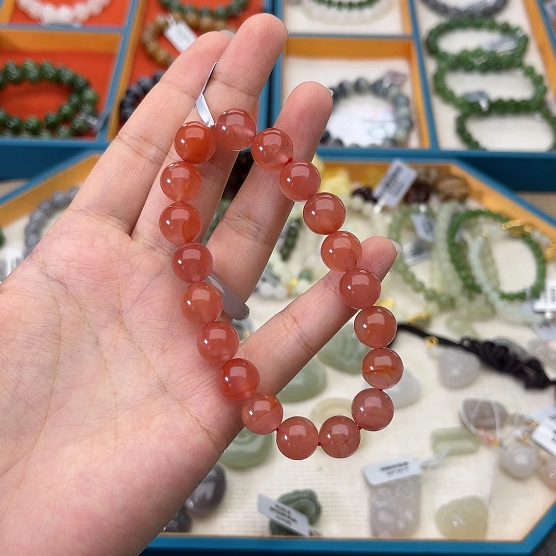 南红玛瑙未镶嵌手链w6冰底南红10mm推荐