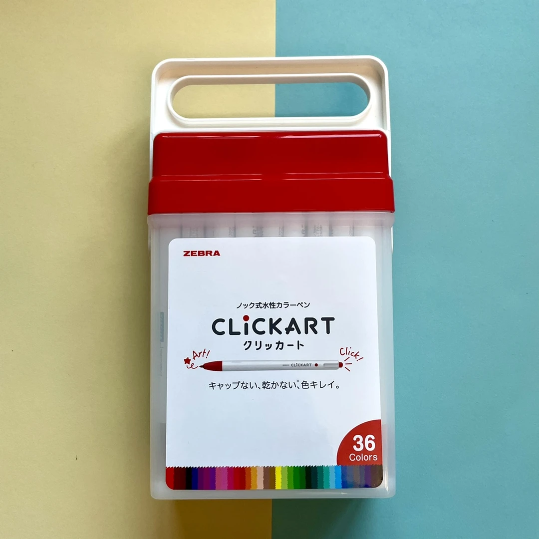 日本 正品Zebra斑马 CLICKART 按压水彩笔 手账绘画36色携带 48色