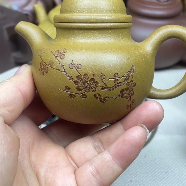 紫砂茶壶紫砂壶黄金段掇球120cc