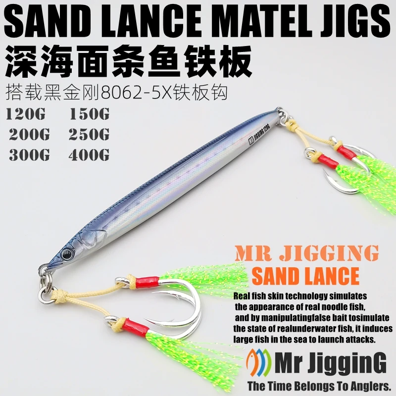 海钓面条鱼大铁板快抽速沉路亚假饵章红石斑马鲛鲅鱼海狼金枪炮弹