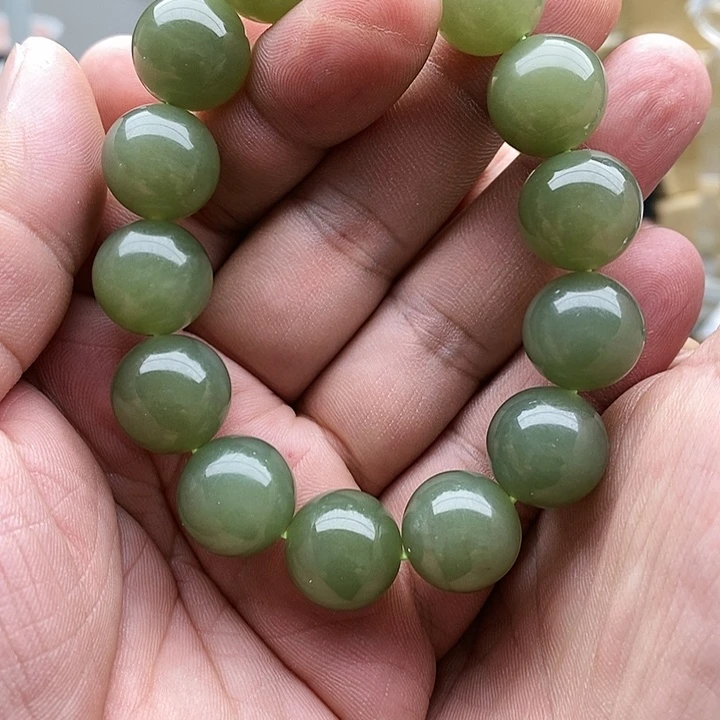 【闪购商品】未镶嵌手链和田玉姜***116湖水绿