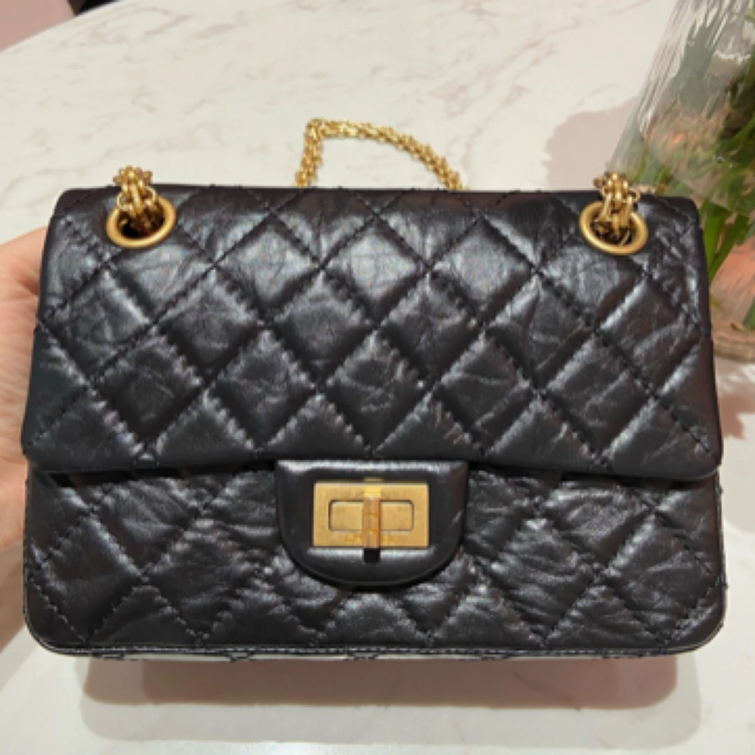 99新 Chanel/香奈儿 2.55黑金大mini斜挎包