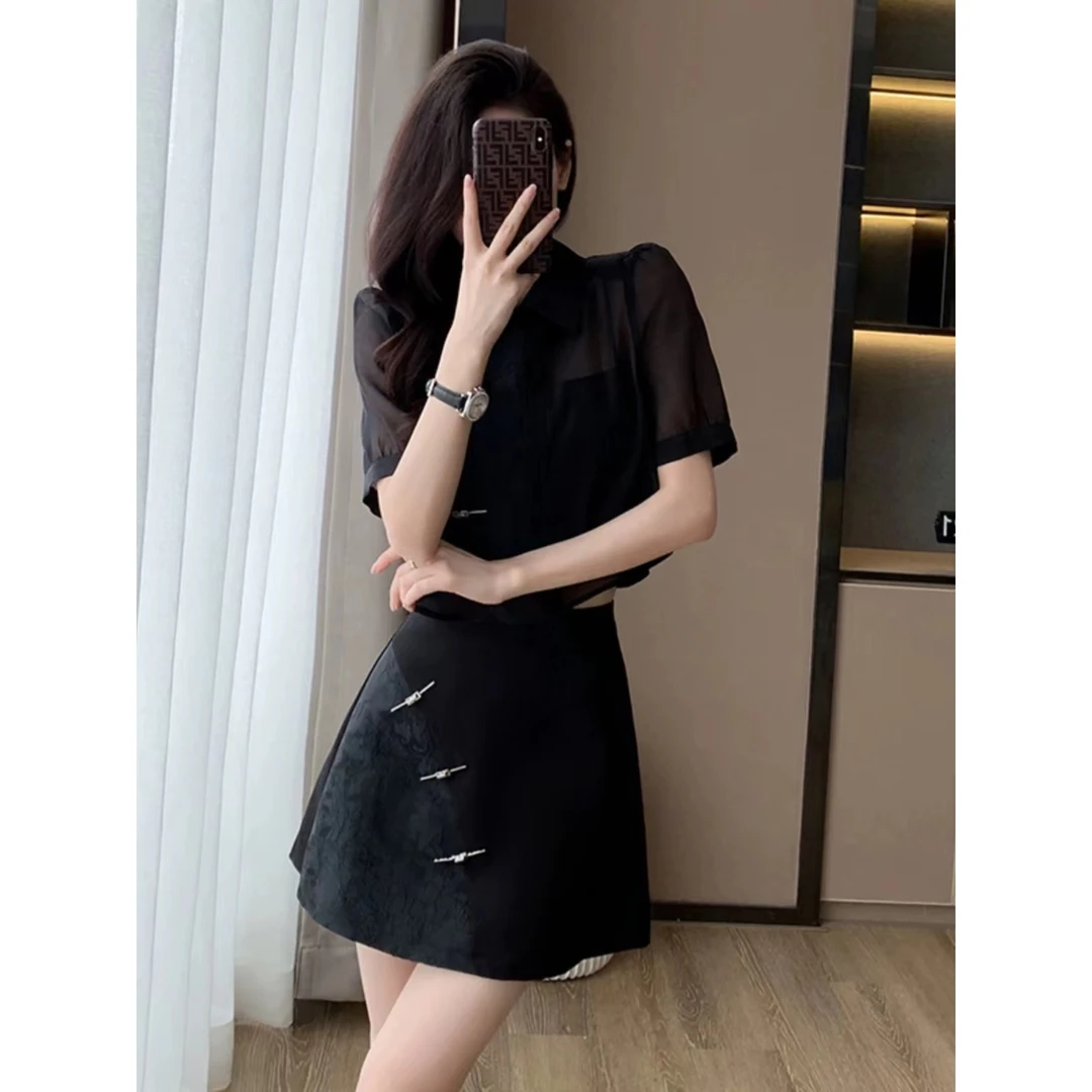 新中式风格气质显瘦旗袍两件套女夏季新款小众设计感套装Q