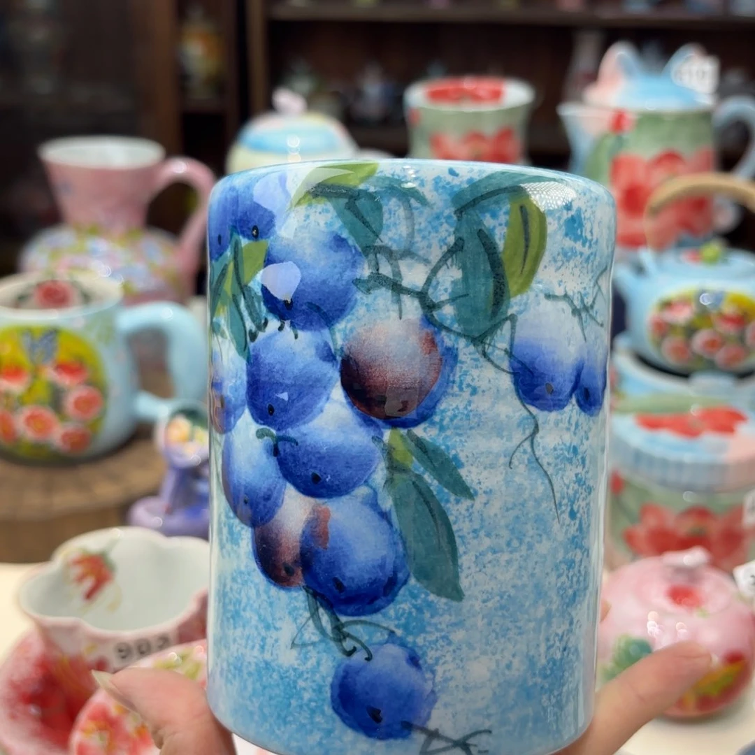 瓷片景德镇手绘高温釉下彩陶瓷茶具