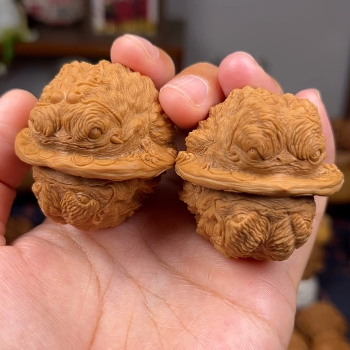 核桃把件呱呱来财
