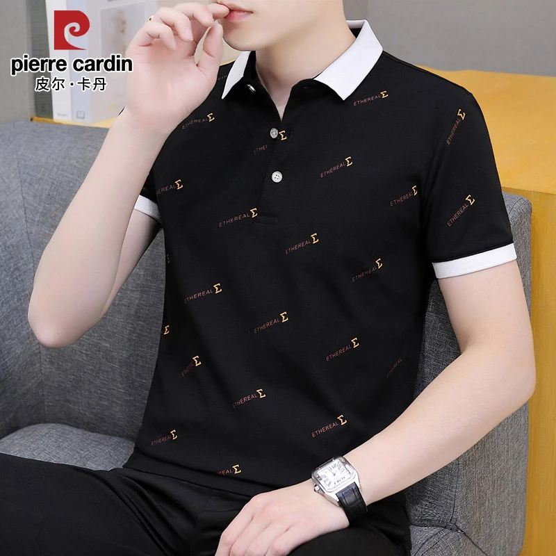 皮尔卡丹男士短袖t恤夏季潮流韩版翻领polo衫透气修身薄款休闲T恤