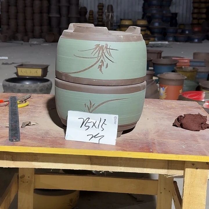 紫砂花盆手工制作66