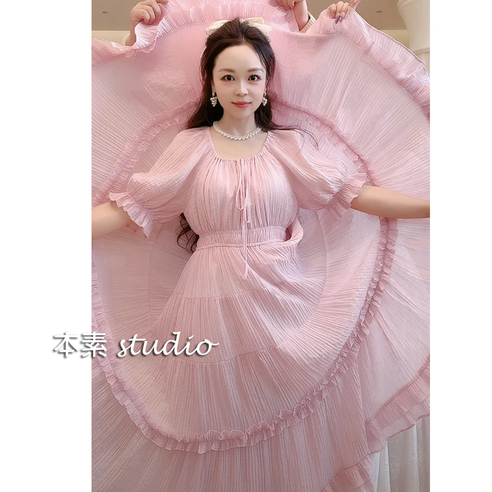 本素日记-清仓集合宽松连衣裙显瘦气质娃娃领夏季甜美小清新