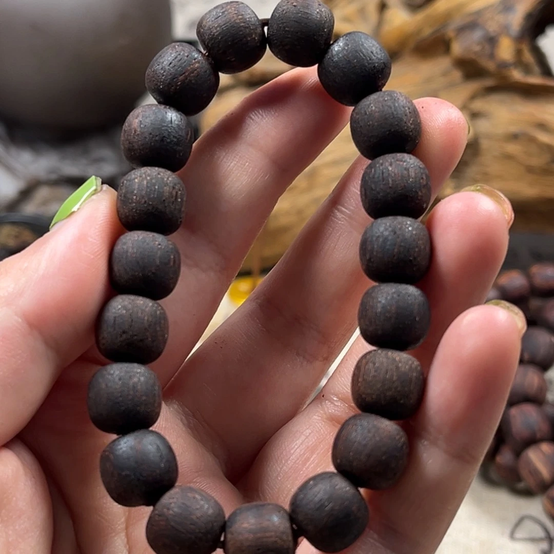 降真香手串/手链1011老型珠糖结绿油麻丝