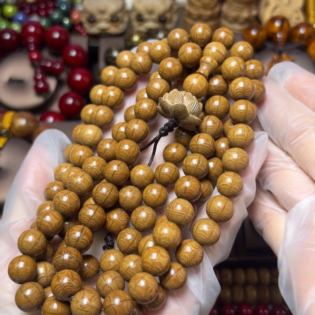 六道木手串/手链10*108天花板满花满纹黄金底