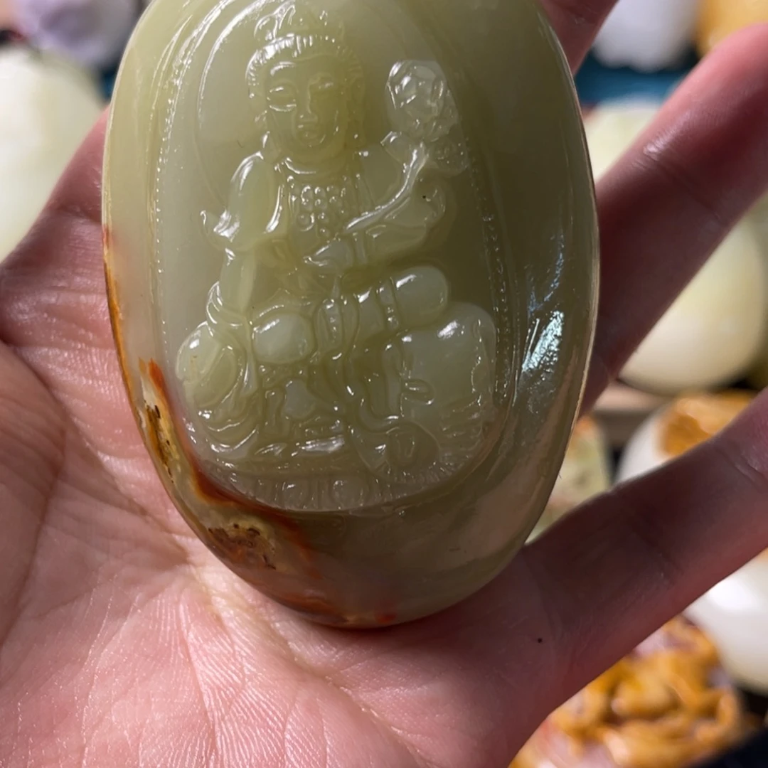 石材天然方解石手把件不退换