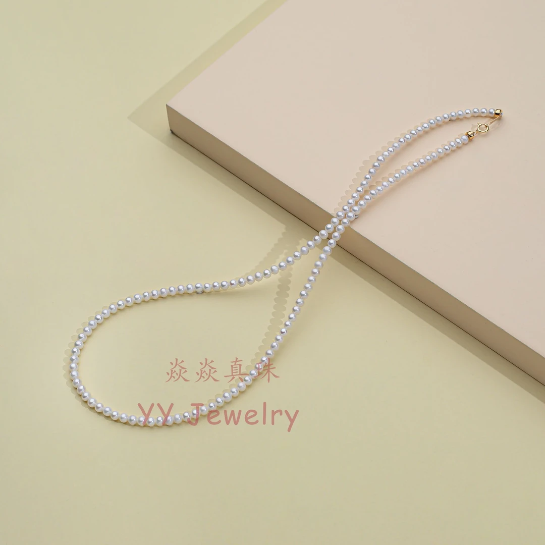 【新人必拍】淡水小米珠项链 （3-5mm）18K金  X872