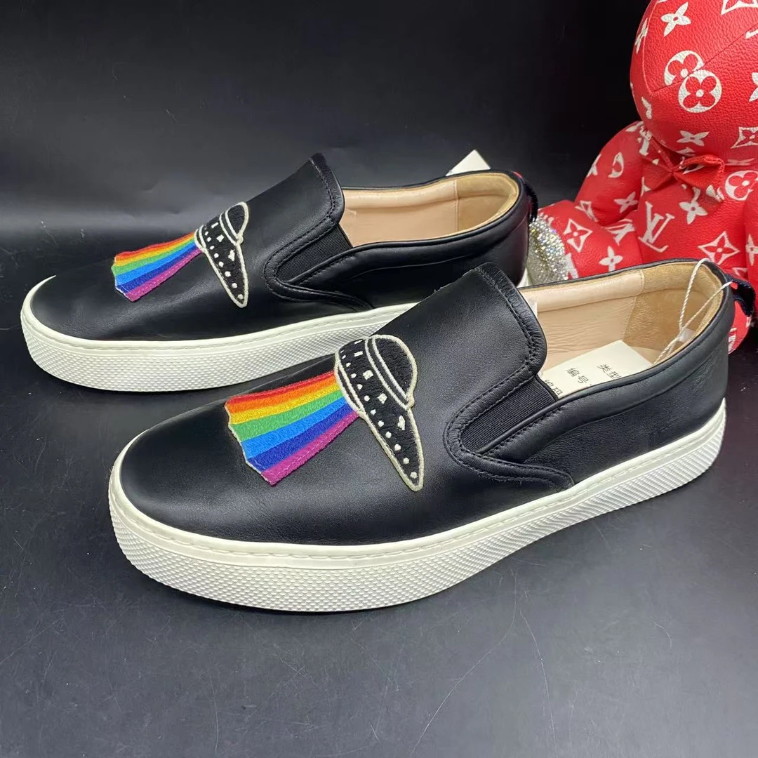 95新 GUCCI/古驰 黑色UFO时尚舒适一脚蹬40.5欧码cat744