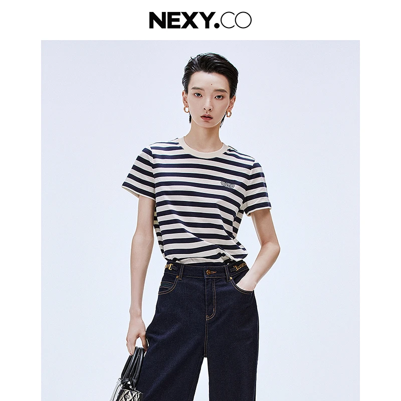 【商场同款】NEXY.CO/奈蔻时尚休闲夏季宽松百搭纯棉上衣XM01097Q7