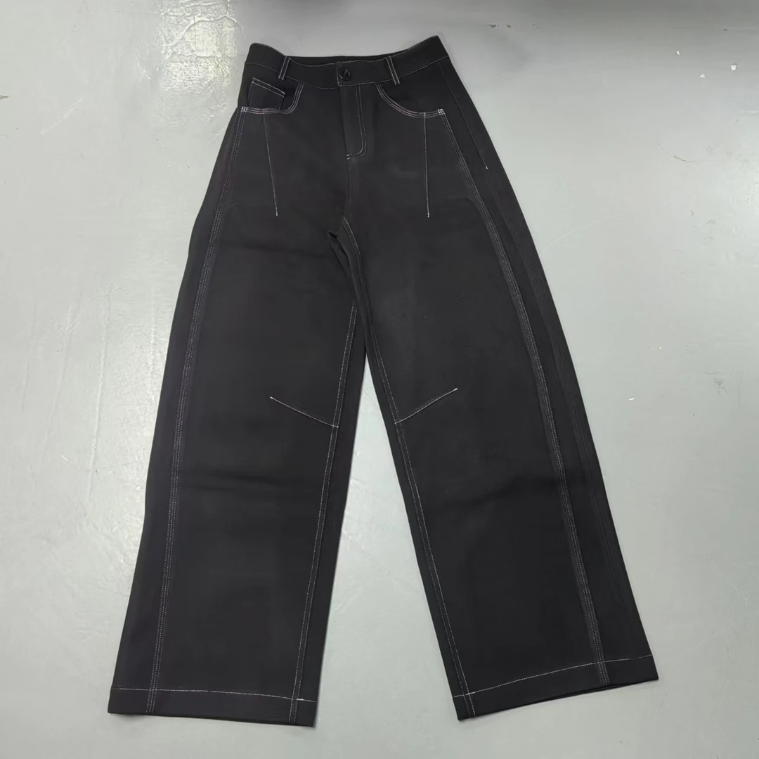 【南油玲姐】黑色直筒休闲裤A26015