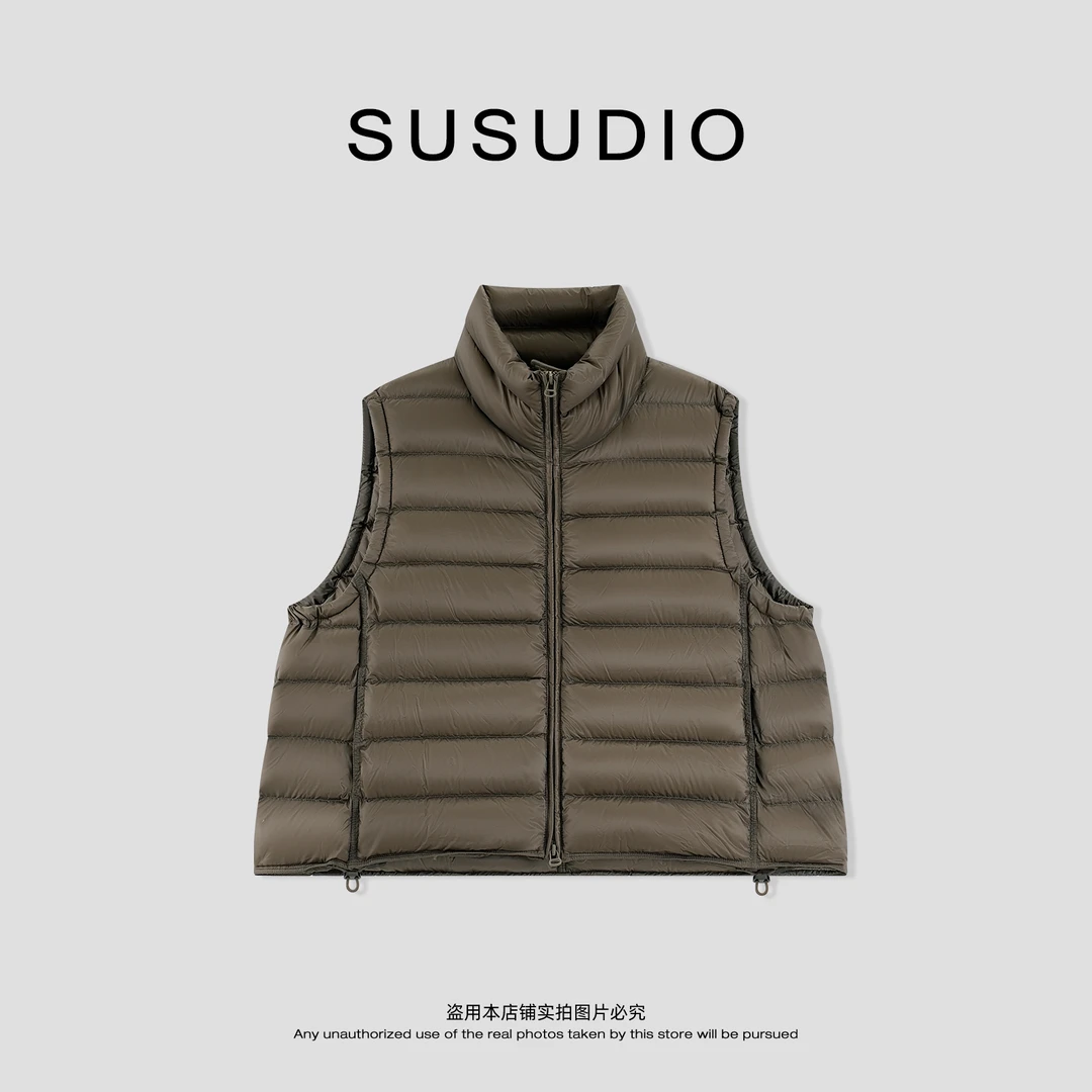 SUSUDIO 轻薄保暖修身显瘦坎肩立领排骨马甲羽绒服 70269