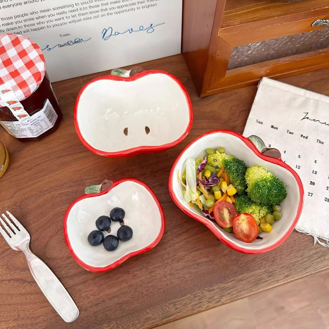 奶油苹果高颜值可爱仿真水果陶瓷小碟子蘸料碟家用创意酱油醋碟子