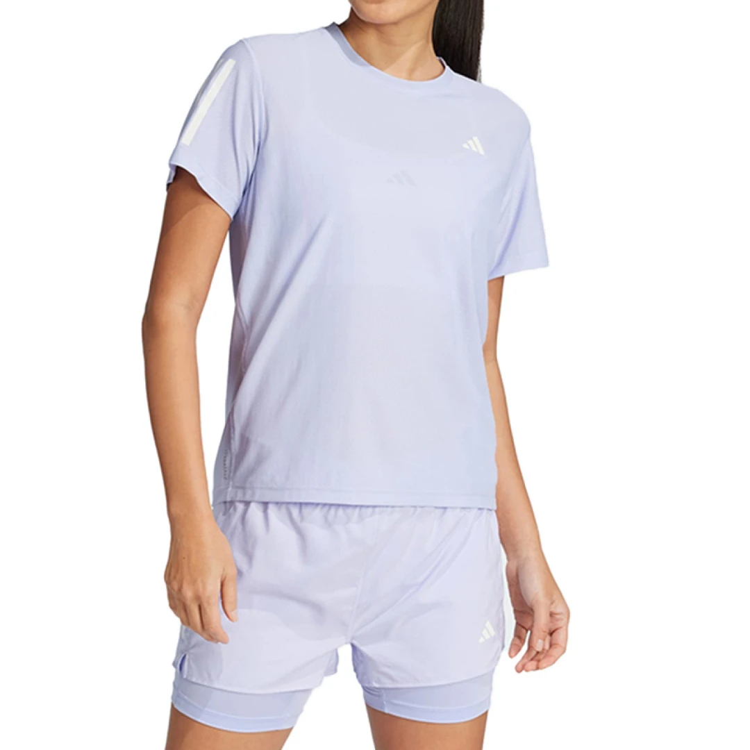 阿迪达斯/Adidas女子OTR B TEE梭织无领欧若风短T恤 JD6435