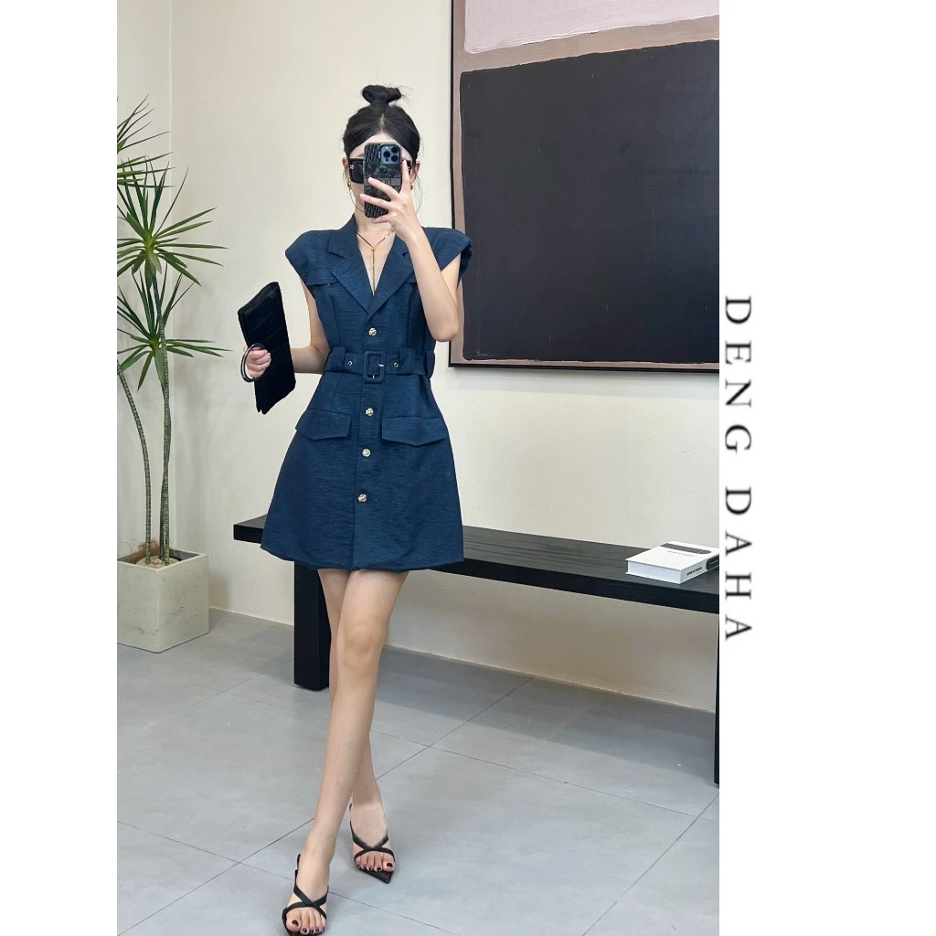 Jiumi陈啾啾新款美式复古工装设计感连衣裙HBZC621040 nnassa