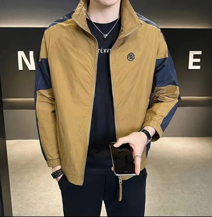 24013#休闲男外套工装简约时尚休闲百搭宽松外套夹克
