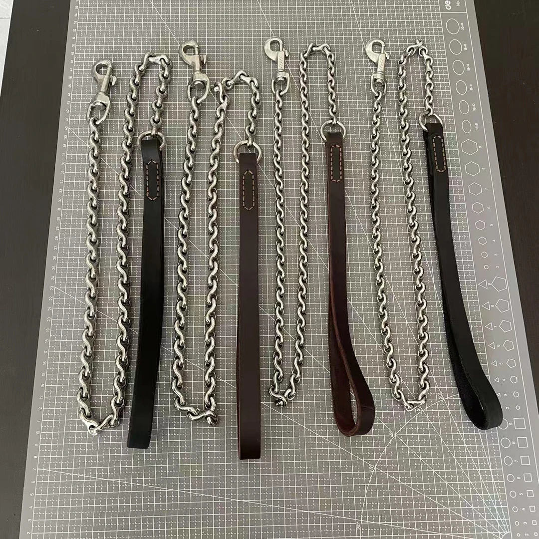 龙骨牵引链304钢狗链遛狗链防咬耐磨小中大型犬狗绳猎梗德牧杜宾