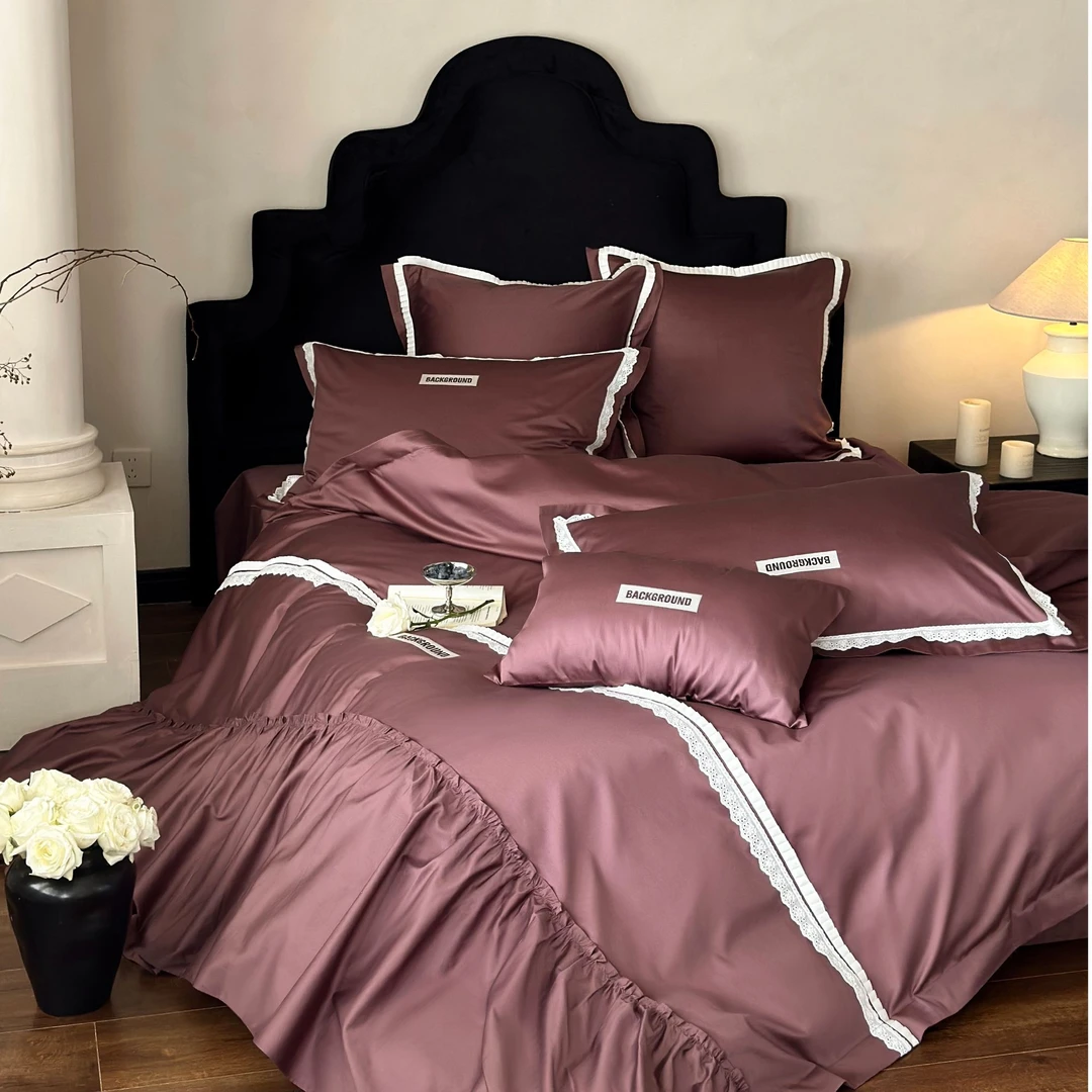 小玲子 洛可可  100S全棉双股长绒棉刺绣法式花边工艺款 四件套